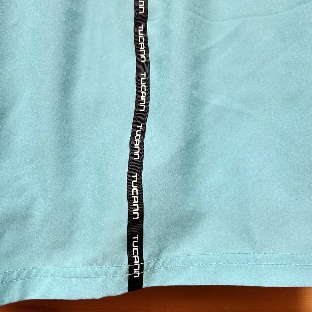 Tucann Swim Trunks Mens XL Aqua Blue Compression Lined Board Shorts Beach Surfer
